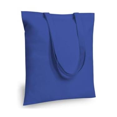 Imagem de Sacolas de algodão - Sacolas de compras de supermercado leves e reutilizáveis para bricolage, publicidade e promoções, sacolas de presente de tecido médio ecologicamente corretas (azul)