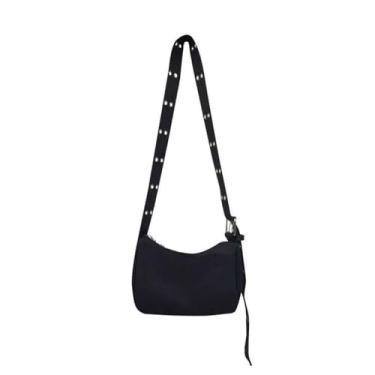 Imagem de Bolsa tiracolo feminina fofa casual preta nylon, Preto