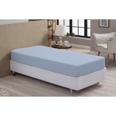 Imagem de Kit 2 Lençol De Cama Solteiro 100% Algodão Avulso 180 Fios Egpcios Com Elástico(AZUL CLARO)