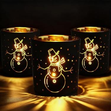 Imagem de Castiçais de Natal, conjunto de 3 peças centrais do advento, decoração de mesa de férias, lareira e cornija