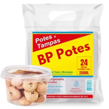 Imagem de Pote Descartavél BP Potes Redondo com Tampa 250ml Bolos Sorvetes (24 Unidades)