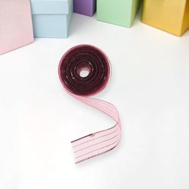 Imagem de Generic 1 fita de artesanato fita de organza metálica poliéster rosa vermelha 5/20.3 cm 5 jardas