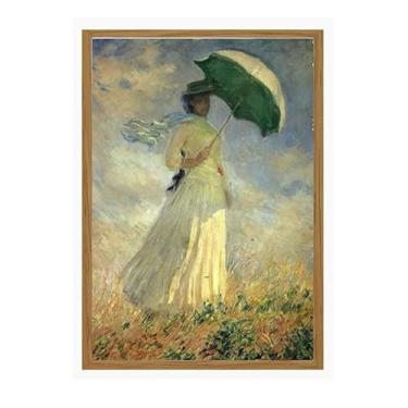 Imagem de Quadro Decorativo Monet, Impressionista em Madeira, A4, Retangular, Estilo Barroco, Resistente ao Desbotamento, para Decoração Interior, Sala e Quarto
