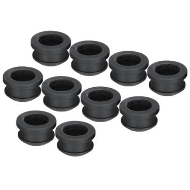 Imagem de 10 peças de encaixe de borracha com ilhós de diâmetro 17 mm ID 13 mm vedação anti-arranhões para caixa elétrica tubo de cabo preto