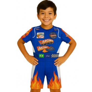 Imagem de Fantasia Infantil Hot Wheels Carros Com Máscara - Genérica, Azul, P