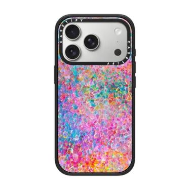 Imagem de CASETiFY Capa Impact para iPhone 17 Pro [fina/compatível com Magsafe/2,5 m. Proteção contra quedas de grau militar 4X] - My Neon Summer - Preto fosco