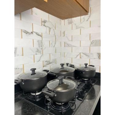 Imagem de Jogo De Panelas Caçarola 16 à 24 Preta Antiaderente. - ARS Alumínios, 