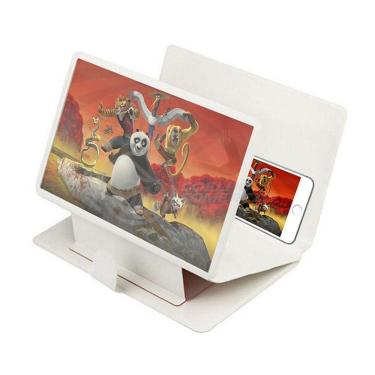 Imagem de Lupa Ampliadora Tela De Celular Portátil Dobrável Branca