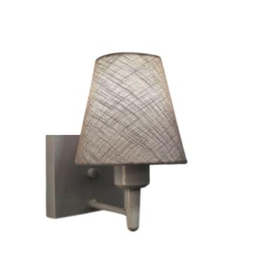 Imagem de Arandela Quadrada Md-2034 Cinza Cúpula Em Tecido Cone Rustico Cinza - Bivolt