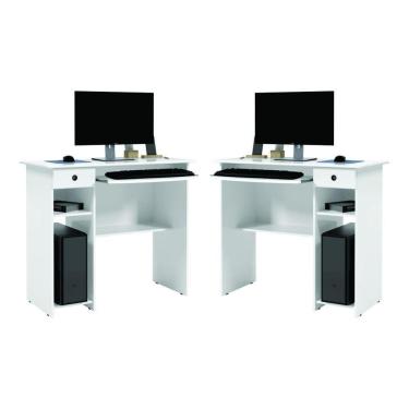 Imagem de Conjunto Mesa De Computador Afrodite Branco
