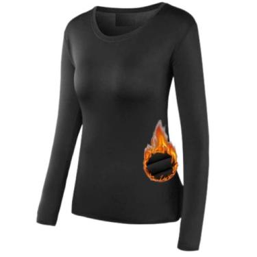 Imagem de Blusa Frio Térmica Feminina Forrada Flanelada Para Inverno - HR