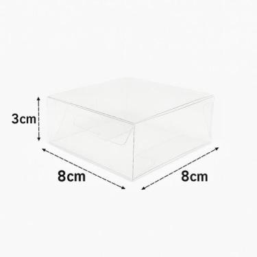 Imagem de 50 caixas para 4 docinhos em acetato transparente cristal 8x8x3cm - Ca
