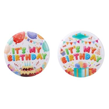Imagem de 2 Peças Broches It's My Birthday para Meninos e Meninas, 5,8cm Emblema de Aniversário Acessórios for Festa para Decoração de Roupas (Estilo 3)