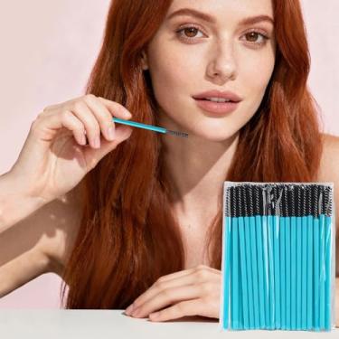 Imagem de Mini bastão de rímel descartável, 50 peças, micro pincel de cílios, aplicadores de pincel de maquiagem para sobrancelhas