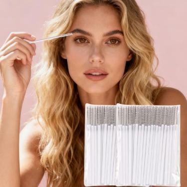 Imagem de Mini varinhas de rímel descartáveis skinny, 100 peças, micro pincel de cílios, aplicadores de pincéis de maquiagem pequenos para sobrancelhas