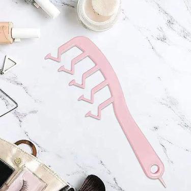 Imagem de Phefop Pente de Cabelo Desembaraçador Em Forma de Z, Ferramenta Portátil de Estilo para Salão de Beleza, Plástico, Roxo/azul/rosa, Adequado para Todos Os Tipos de Cabelo, Pacote Com 3 (Rosa)