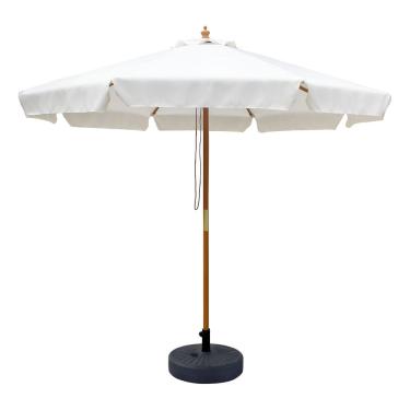 Imagem de Ombrelone Central De Madeira Com Cobertura Branca 235x240 Cm