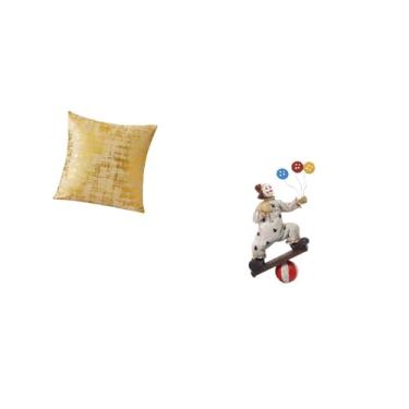 Imagem de Fenteer Capa de Almofada Elegante para Sofá de Sala de Estar E Coleção de Estátuas de Palhaço para Escritório em Casa, Dormitório, Mesa de Carro, Peça Central