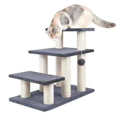 Imagem de Degrau Para Animais De Estimação Com 3 Degraus E Arranhadores Para Gatos,Compacta E Ideal Para Camas E Sofás,Torre De Escalada Estável Com Vários Níveis Para Proteger As Articulações Dos Animais
