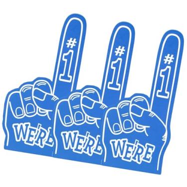 Imagem de Wonafa 3 peças de dedo de espuma gigante 45,7 cm Somos o número 1 dedos de espuma de espuma, dedos de espuma de líder de torcida para esportes torcer atletismo eventos esportivos locais jogos (3,