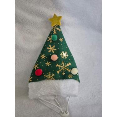 Imagem de Gorro Pet de Natal - Gorro árvore de Natal Estrelinha - (P - M - G) (M: 24 Cms)