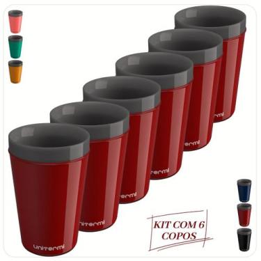 Imagem de Kit 6 Copos Térmico Munique 350ML Parede Dupla Multiuso Unitermi Cerve