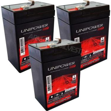 Imagem de 3 Bateria Recarregável 6v 4,5ah Moto Elétrica Carrinho Infantil Unipow