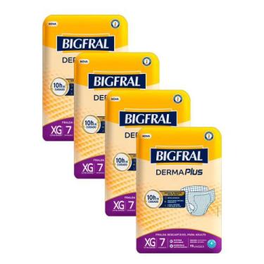 Imagem de Kit 4 Fralda Bigfral Derma Plus XG 7 Unidades