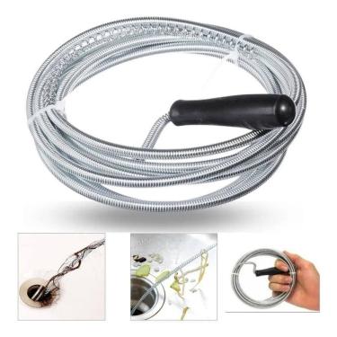 Imagem de 2X Desentupidor Manual Mola Para Pia Esgoto Vaso Ralo 3 Metr