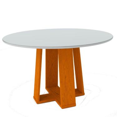 Imagem de Mesa Jantar 6 Lugares Tampo Redondo 1,35m Ype Off White