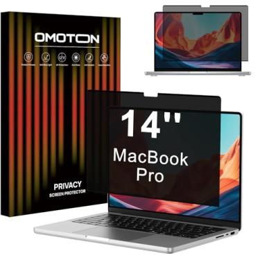 Imagem de OMOTON Tela de privacidade magnética para MacBook Pro 14 polegadas (2021-2024, M1-M4, Pro, Max), filtro antiespião, protetor de luz azul fosco antirreflexo, fácil instalação e remoção