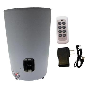 Imagem de simhoa Robô de tênis de mesa, máquina de bolas automática portátil, bolas de saque com efeito para iniciantes, Cinza