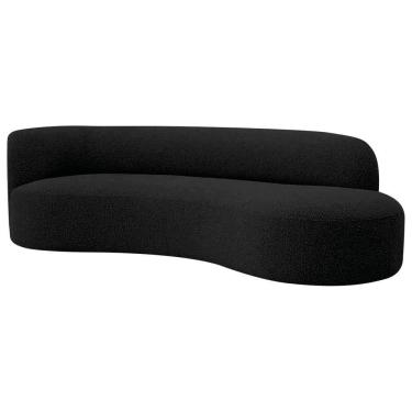 Imagem de Divã Recamier Orgânico Tokyo 180cm Lado Direito Linho - Amarena Móveis Cor Preto