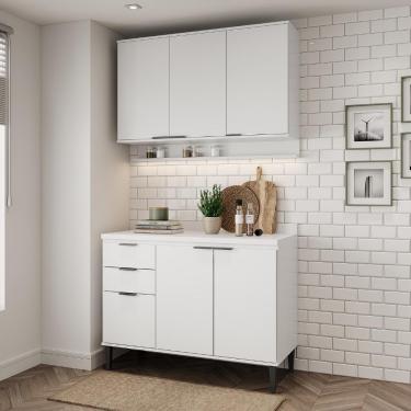 Imagem de Armário De Cozinha Completa C Balcão Miami Tiny Carraro Branco