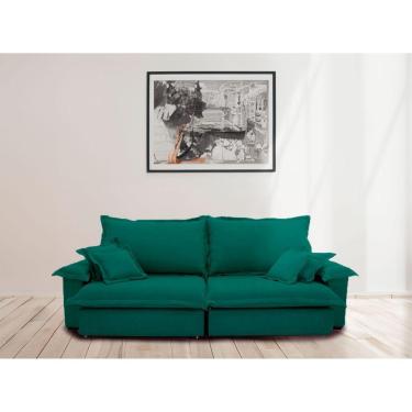 Imagem de Sofá Paris 2.30m Retrátil E Reclinável Super Pillow -verde