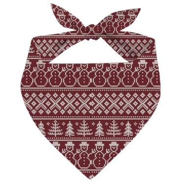 Imagem de Bandanas para cães, bandana para cães de Natal, boneco de neve pixel, bandana natalina para cães pequenos e médios, cachecol triangular para animais de estimação