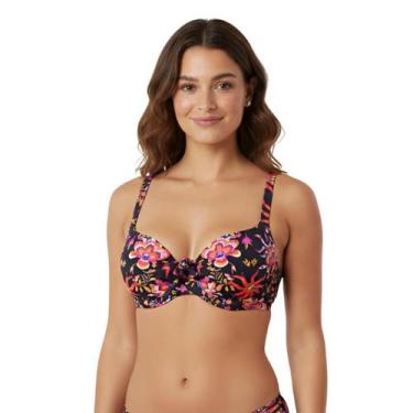 Imagem de Top Bojo Reforçado Sustentação Alça Ajustável Push Up Biquíni Moda Pra