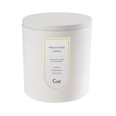Imagem de CUE Vela perfumada de limão fresco | Mistura de cera de coco de soja | Feito nos EUA | Tempo de queima de 50 horas | Cor branca de 241 g