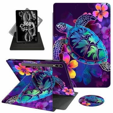 Imagem de ACWDMKH Capa para tablet Samsung Galaxy Tab S10 Plus/S9 FE Plus/S9 Plus 5G de 12,4 polegadas, rotação de 360 graus, suporte de couro PU com suporte flip e função automática despertar/hibernar