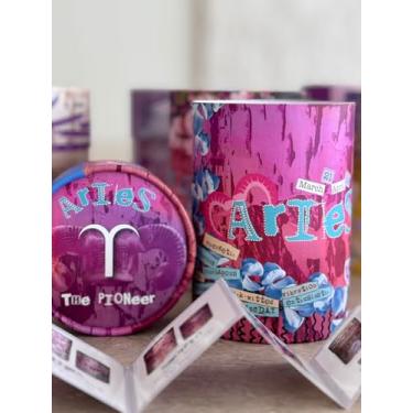 Imagem de Vela de soja do zodíaco de Áries – Vela perfumada de jasmim em frasco de cerâmica reutilizável, 350 ml, queima de 80 horas, queima limpa, presente de astrologia para aniversários de Áries e ocasiões