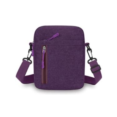Imagem de Bolsas de ombro transversais para homens, bolsa mensageiro, bolsas cruzadas e bolsas de mão pequena bolsa transversal, Roxa, Roxo