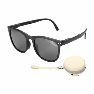 Imagem de HARFINGTON Óculos de sol para mulheres, homens, modelos dobráveis de silicone e policarbonato, óculos de sol modernos com caixa original para dirigir, fazer compras e tirar fotos, tinta