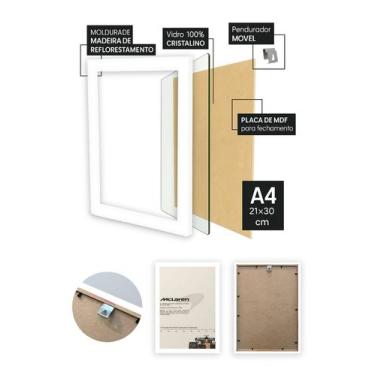 Imagem de Quadro McLaren Lendária com Vidro e Moldura Branca - Spark Loja