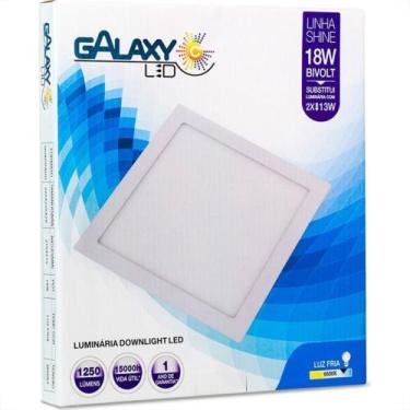 Imagem de Luminaria Led Plafon Galaxy Embutir Quadrado 24W 3000K 29,5Cm 1912S