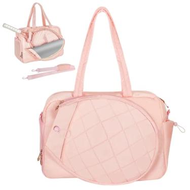 Imagem de BEEYEO Bolsa de tênis feminina, bolsa de ginástica de 35 L com compartimento para sapatos, bolsas de treino para laptop de até 15,6 polegadas, bolsas de raquete de tênis para mulheres segurando de 2 a