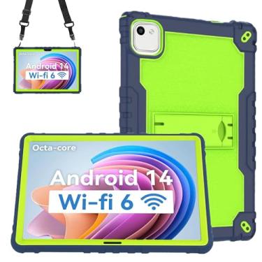 Imagem de Doemoil Capa para tablet YQSAVIOR ZB30/YQCP20/VOLENTEX M10/Aiprotablet K10/PRITOM M20/AEEZO MB1001/C10 10 polegadas com suporte embutido para tablet MUISOO MUIC110110 polegadas (azul marinho/verde)