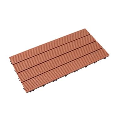 Imagem de SPXMQSS Tábuas de deck, azulejos compostos para pisos de azulejos, piso de deck de plástico de madeira fácil de instalar, ótima drenagem para jardim de pátio interno externo 30 x 60 x 2 cm B 18 peças