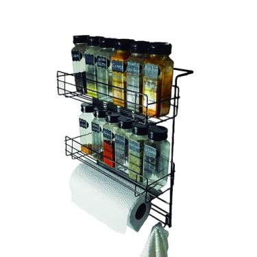 Imagem de Organizador Porta Temperos de Cozinha 3 Andares com Suporte para Papel Toalha – Rack Multifuncional, Resistente e Moderno (Preto)