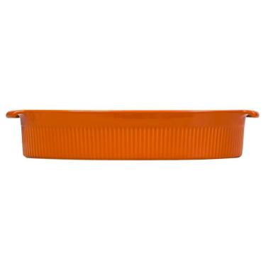 Imagem de Forma Oval Travessa Refratária 39 cm Laranja 2,9 L Porcelana
