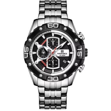 Imagem de Relógio Esportivo Para Homens Em Aço Inoxidavel De Quartzo Impermeavel 3atm Prata